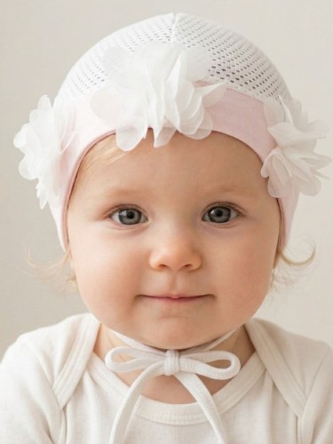 Letnia czapka z siateczką dla dziewczynki.jpg